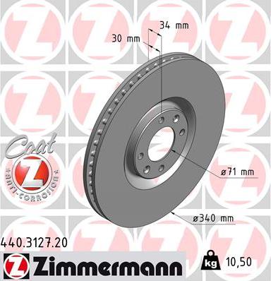 Zimmermann 440.3127.20 - Disque de frein cwaw.fr