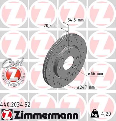 Zimmermann 440.2034.52 - Disque de frein cwaw.fr