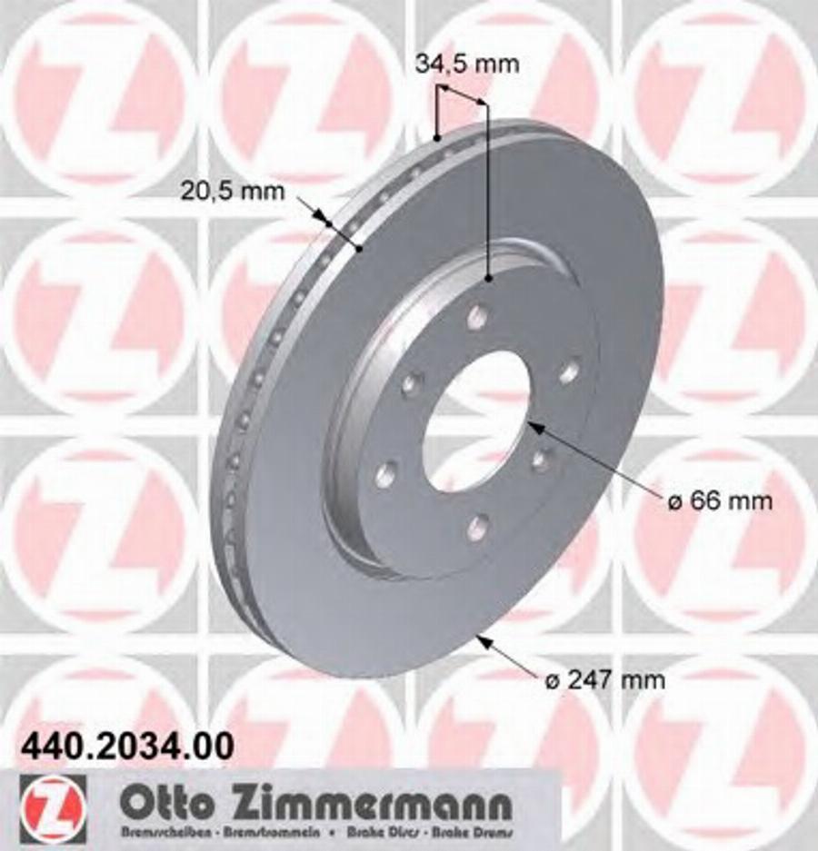 Zimmermann 440 2034 00 - Disque de frein cwaw.fr