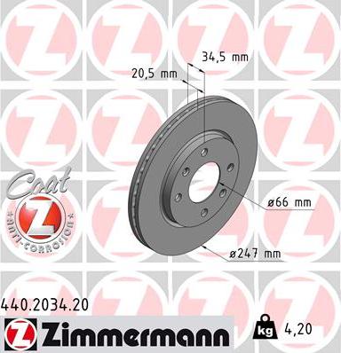 Zimmermann 440.2034.20 - Disque de frein cwaw.fr