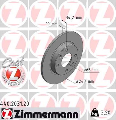 Zimmermann 440.2031.20 - Disque de frein cwaw.fr