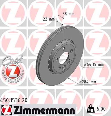 Zimmermann 450.1536.20 - Disque de frein cwaw.fr