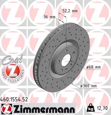 Zimmermann 460.1554.52 - Disque de frein cwaw.fr