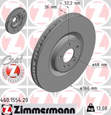 Zimmermann 460.1554.20 - Disque de frein cwaw.fr