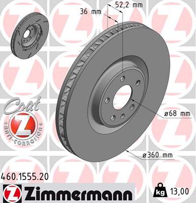 Zimmermann 460.1555.20 - Disque de frein cwaw.fr