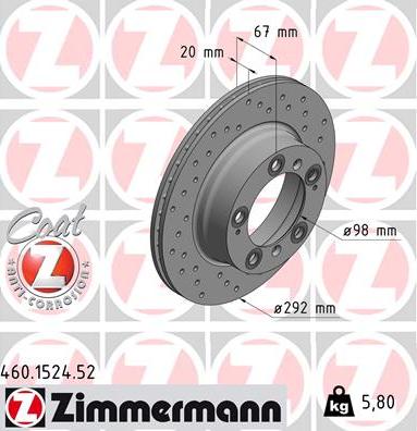 Zimmermann 460.1524.52 - Disque de frein cwaw.fr