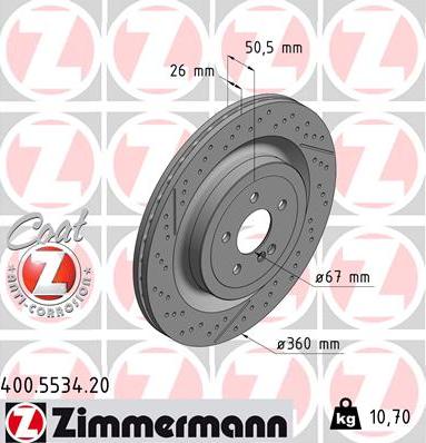 Zimmermann 400.5534.20 - Disque de frein cwaw.fr