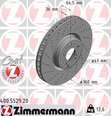 Zimmermann 400.5529.20 - Disque de frein cwaw.fr