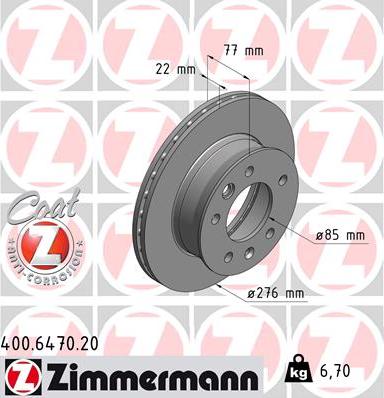 Zimmermann 400.6470.20 - Disque de frein cwaw.fr