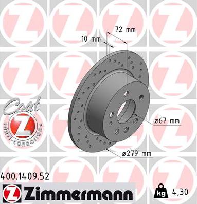 Zimmermann 400.1409.52 - Disque de frein cwaw.fr