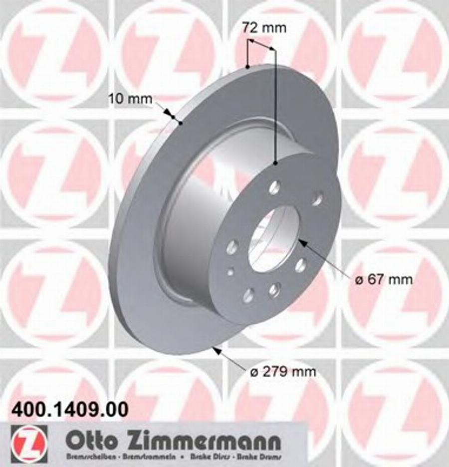 Zimmermann 400 1409 00 - Disque de frein cwaw.fr