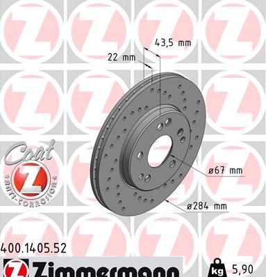 Zimmermann 400.1405.52 - Disque de frein cwaw.fr