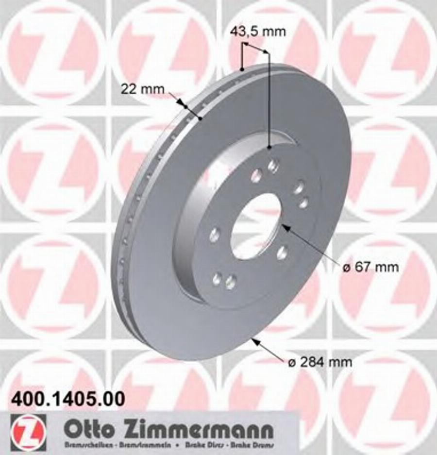 Zimmermann 400 1405 00 - Disque de frein cwaw.fr