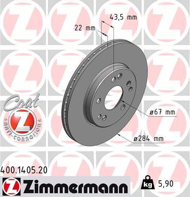 Zimmermann 400.1405.20 - Disque de frein cwaw.fr