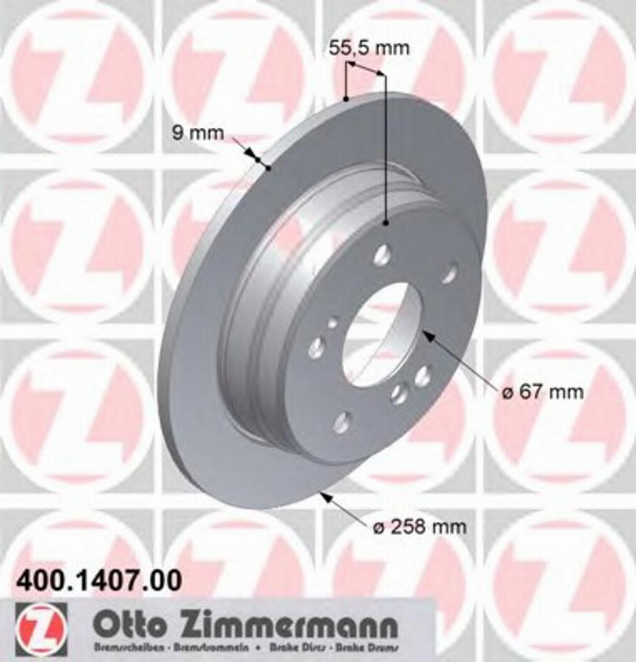 Zimmermann 400 1407 00 - Disque de frein cwaw.fr