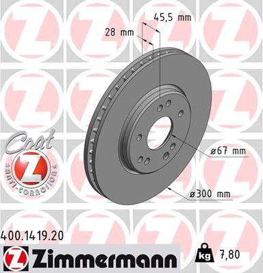 Zimmermann 400.1419.20 - Disque de frein cwaw.fr