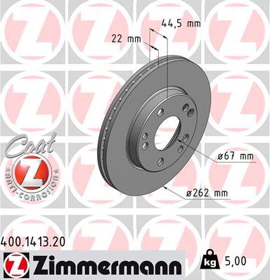 Zimmermann 400.1413.20 - Disque de frein cwaw.fr