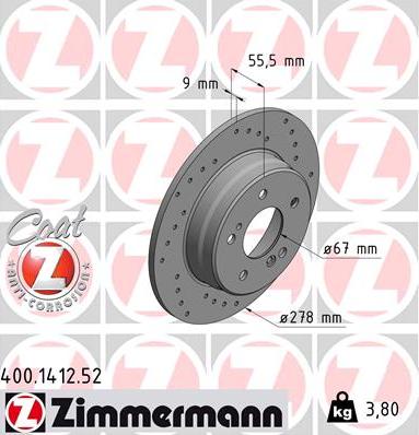 Zimmermann 400.1412.52 - Disque de frein cwaw.fr