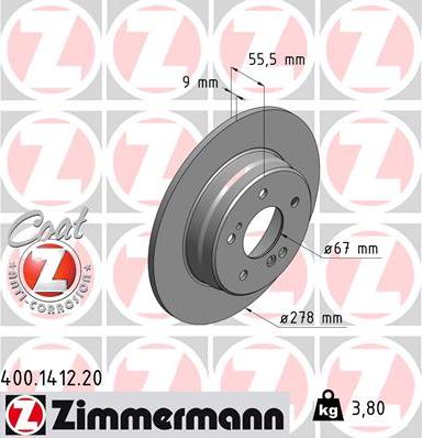 Zimmermann 400.1412.20 - Disque de frein cwaw.fr