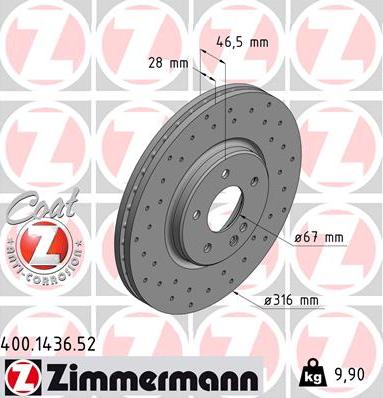 Zimmermann 400.1436.52 - Disque de frein cwaw.fr