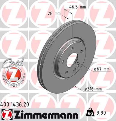 Zimmermann 400.1436.20 - Disque de frein cwaw.fr