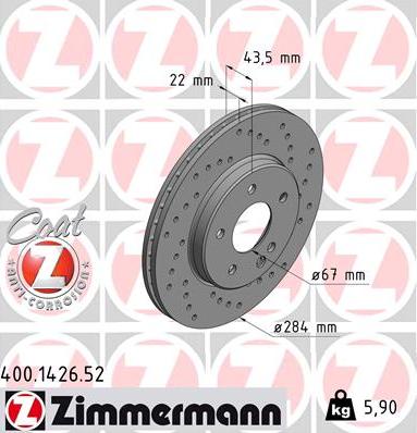 Zimmermann 400.1426.52 - Disque de frein cwaw.fr