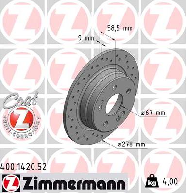 Zimmermann 400.1420.52 - Disque de frein cwaw.fr