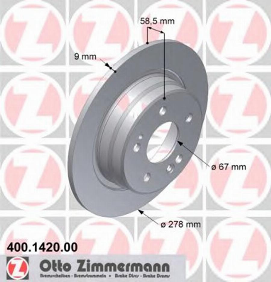 Zimmermann 400 1420 00 - Disque de frein cwaw.fr