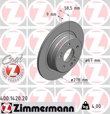 Zimmermann 400.1420.20 - Disque de frein cwaw.fr