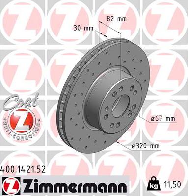 Zimmermann 400.1421.52 - Disque de frein cwaw.fr