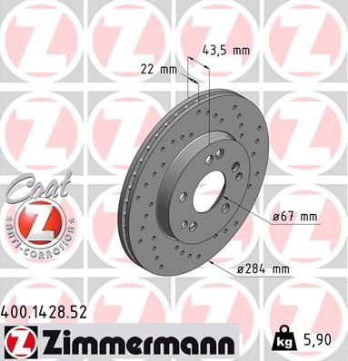 Zimmermann 400.1428.52 - Disque de frein cwaw.fr