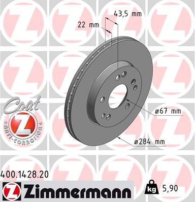 Zimmermann 400.1428.20 - Disque de frein cwaw.fr