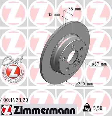 Zimmermann 400.1423.20 - Disque de frein cwaw.fr