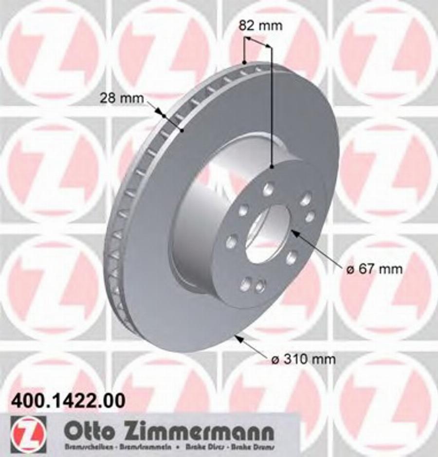 Zimmermann 400 1422 00 - Disque de frein cwaw.fr