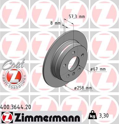 Zimmermann 400.3644.20 - Disque de frein cwaw.fr