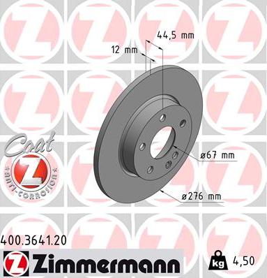 Zimmermann 400.3641.20 - Disque de frein cwaw.fr