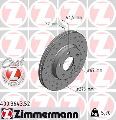 Zimmermann 400.3643.52 - Disque de frein cwaw.fr