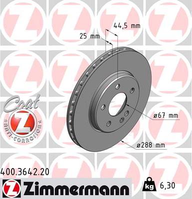 Zimmermann 400.3642.20 - Disque de frein cwaw.fr