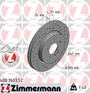 Zimmermann 400.3603.52 - Disque de frein cwaw.fr