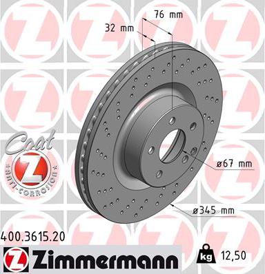 Zimmermann 400.3615.20 - Disque de frein cwaw.fr