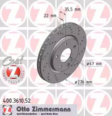 Zimmermann 400.3610.52 - Disque de frein cwaw.fr