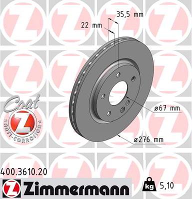 Zimmermann 400.3610.20 - Disque de frein cwaw.fr