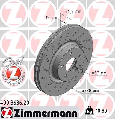 Zimmermann 400.3636.20 - Disque de frein cwaw.fr