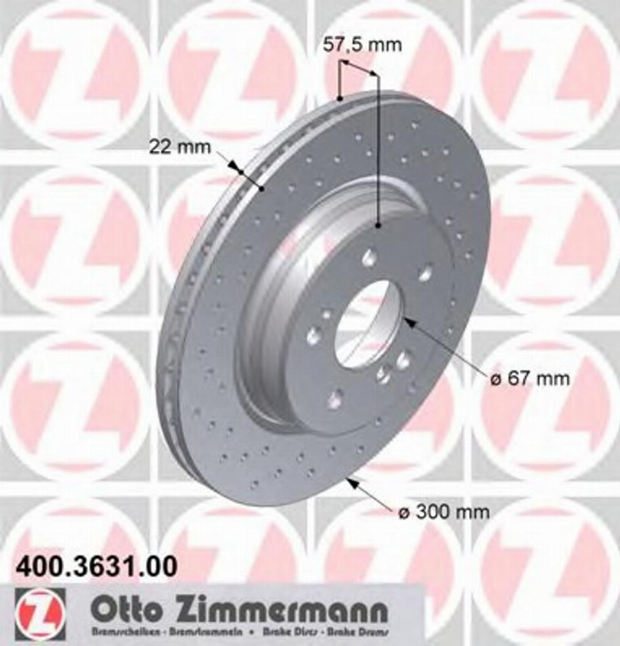 Zimmermann 400363100 - Disque de frein cwaw.fr