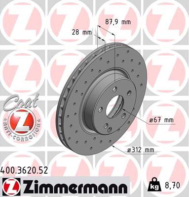 Zimmermann 400.3620.52 - Disque de frein cwaw.fr