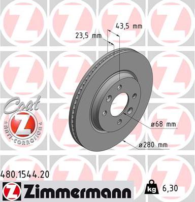 Zimmermann 480.1544.20 - Disque de frein cwaw.fr