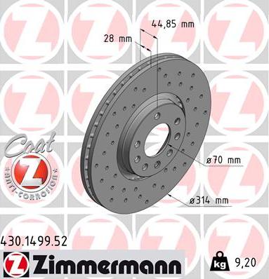 Zimmermann 430.1499.52 - Disque de frein cwaw.fr