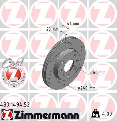 Zimmermann 430.1494.52 - Disque de frein cwaw.fr