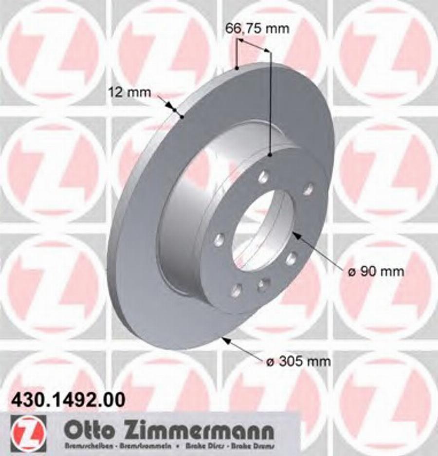 Zimmermann 430 1492 00 - Disque de frein cwaw.fr