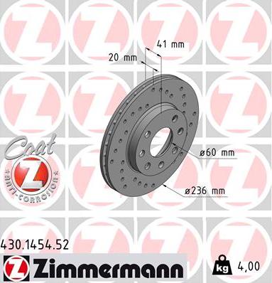 Zimmermann 430.1454.52 - Disque de frein cwaw.fr